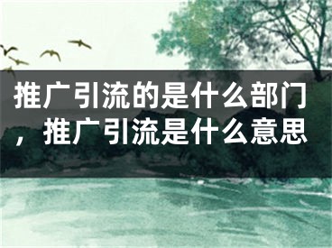 推广引流的是什么部门，推广引流是什么意思