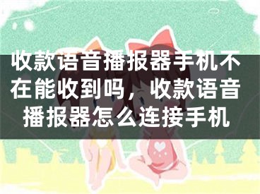 收款语音播报器手机不在能收到吗，收款语音播报器怎么连接手机