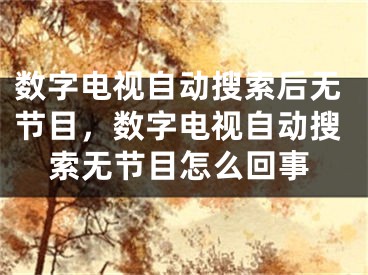 数字电视自动搜索后无节目，数字电视自动搜索无节目怎么回事