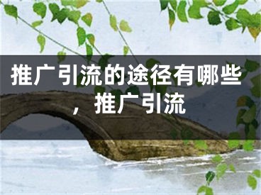 推广引流的途径有哪些，推广引流