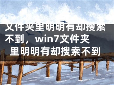 文件夹里明明有却搜索不到，win7文件夹里明明有却搜索不到