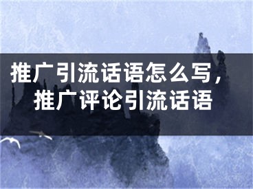 推广引流话语怎么写，推广评论引流话语