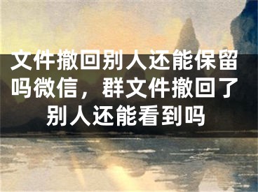 文件撤回别人还能保留吗微信，群文件撤回了别人还能看到吗