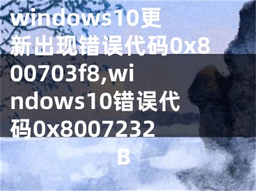windows10更新出现错误代码0x800703f8,windows10错误代码0x8007232B