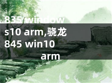 835 windows10 arm,骁龙845 win10 arm