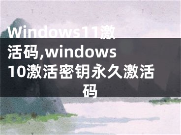 Windows11激活码,windows10激活密钥永久激活码
