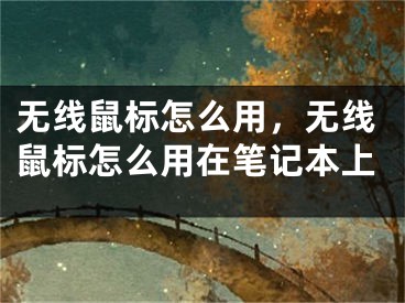 无线鼠标怎么用，无线鼠标怎么用在笔记本上