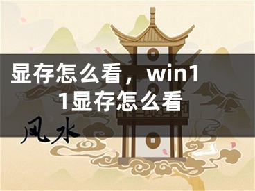 显存怎么看，win11显存怎么看