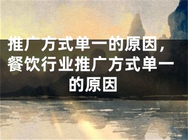 推广方式单一的原因，餐饮行业推广方式单一的原因