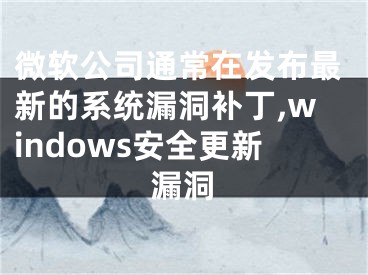 微软公司通常在发布最新的系统漏洞补丁,windows安全更新漏洞
