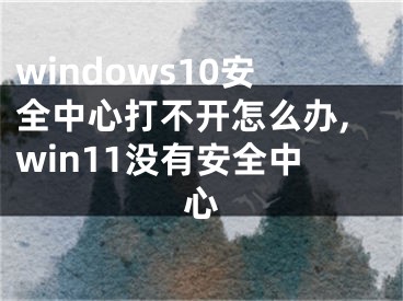 windows10安全中心打不开怎么办,win11没有安全中心