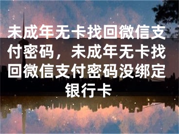 未成年无卡找回微信支付密码，未成年无卡找回微信支付密码没绑定银行卡