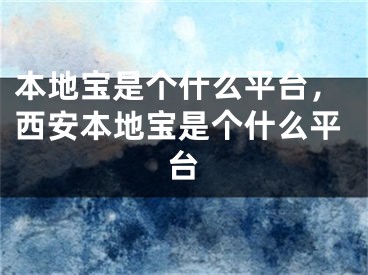 本地宝是个什么平台，西安本地宝是个什么平台