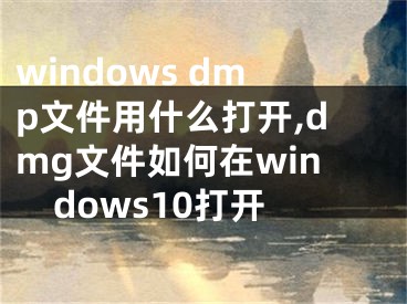 windows dmp文件用什么打开,dmg文件如何在windows10打开