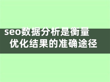 seo数据分析是衡量优化结果的准确途径