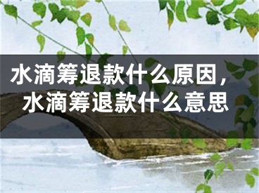 水滴筹退款什么原因，水滴筹退款什么意思