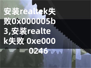 安装realtek失败0x000005b3,安装realtek失败 0xe0000246