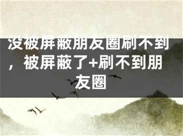 没被屏蔽朋友圈刷不到，被屏蔽了+刷不到朋友圈