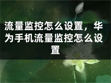 流量监控怎么设置，华为手机流量监控怎么设置