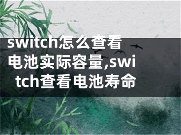 switch怎么查看电池实际容量,switch查看电池寿命