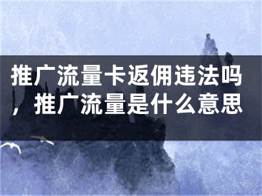 推广流量卡返佣违法吗，推广流量是什么意思 