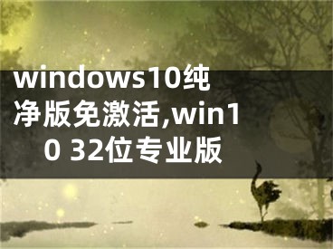 windows10纯净版免激活,win10 32位专业版