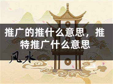 推广的推什么意思，推特推广什么意思