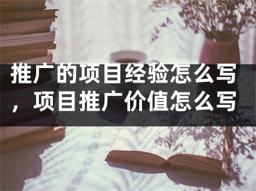 推广的项目经验怎么写，项目推广价值怎么写