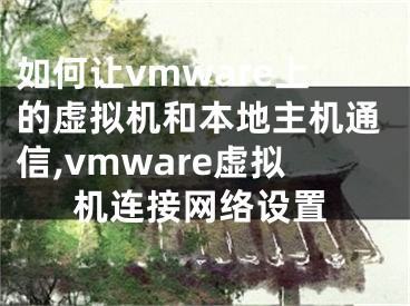如何让vmware上的虚拟机和本地主机通信,vmware虚拟机连接网络设置