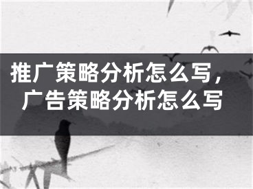 推广策略分析怎么写，广告策略分析怎么写 