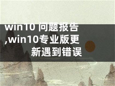 win10 问题报告,win10专业版更新遇到错误