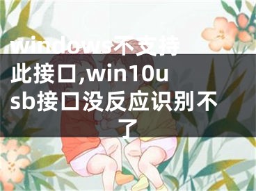 windows不支持此接口,win10usb接口没反应识别不了