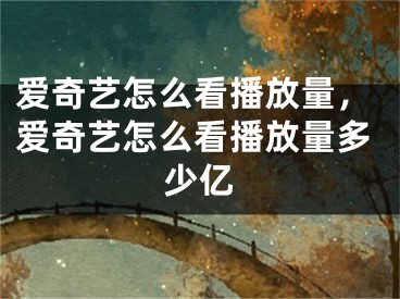 爱奇艺怎么看播放量，爱奇艺怎么看播放量多少亿