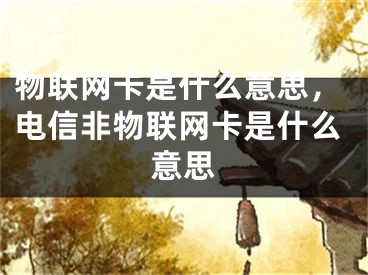 物联网卡是什么意思，电信非物联网卡是什么意思