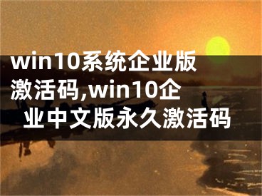 win10系统企业版激活码,win10企业中文版永久激活码