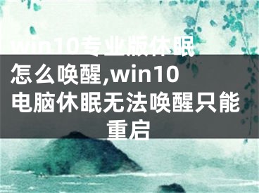 win10专业版休眠怎么唤醒,win10电脑休眠无法唤醒只能重启