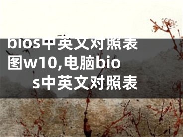 bios中英文对照表图w10,电脑bios中英文对照表