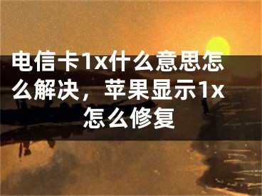 电信卡1x什么意思怎么解决，苹果显示1x怎么修复