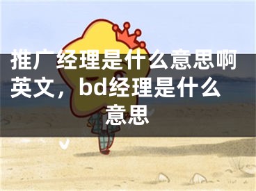 推广经理是什么意思啊英文，bd经理是什么意思