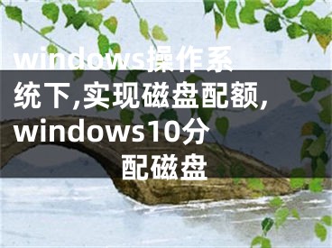 windows操作系统下,实现磁盘配额,windows10分配磁盘