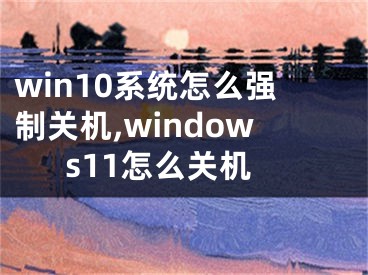 win10系统怎么强制关机,windows11怎么关机