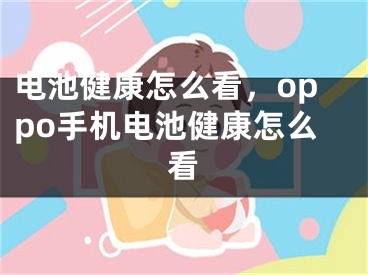 电池健康怎么看，oppo手机电池健康怎么看