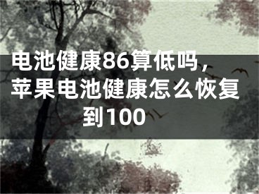 电池健康86算低吗，苹果电池健康怎么恢复到100