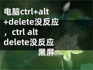 电脑ctrl+alt+delete没反应，ctrl alt delete没反应 黑屏