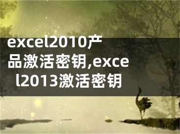 excel2010产品激活密钥,excel2013激活密钥 