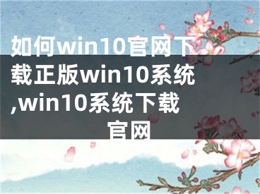 如何win10官网下载正版win10系统,win10系统下载官网