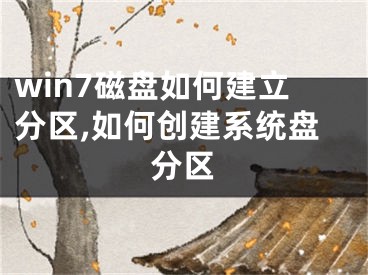 win7磁盘如何建立分区,如何创建系统盘分区