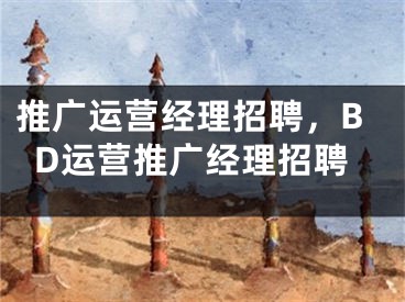 推广运营经理招聘，BD运营推广经理招聘