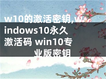w10的激活密钥,windows10永久激活码 win10专业版密钥 