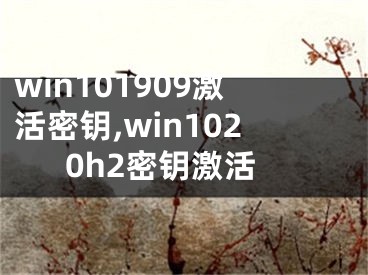win101909激活密钥,win1020h2密钥激活